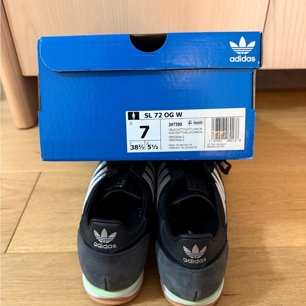 adidas SL 72 OG Black Sneakers with Green Trim - Picture 6 of 8